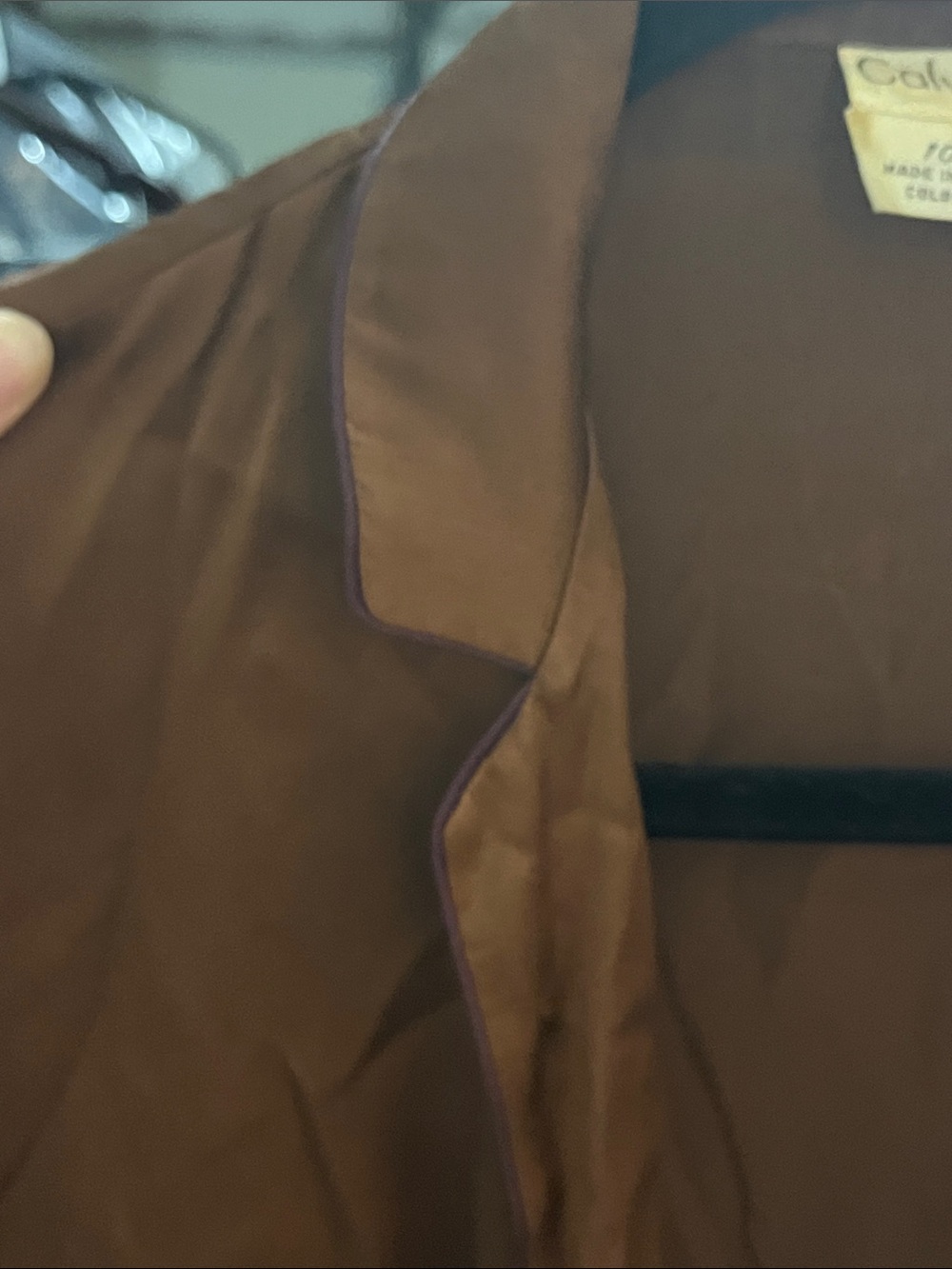 Calvin Klein Brown Silk Blouse - Picture 5 of 6